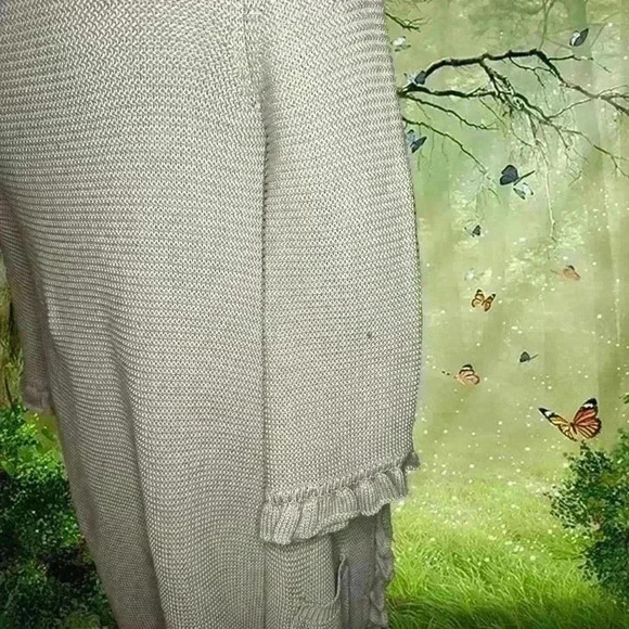 Boho Y2K Beige Knitted Cardigan By Rebecca Taylor - Picture 7 of 8